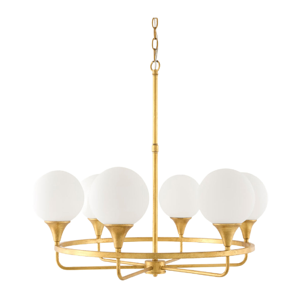 6-Light White Glass Chandelier | Oroa.com