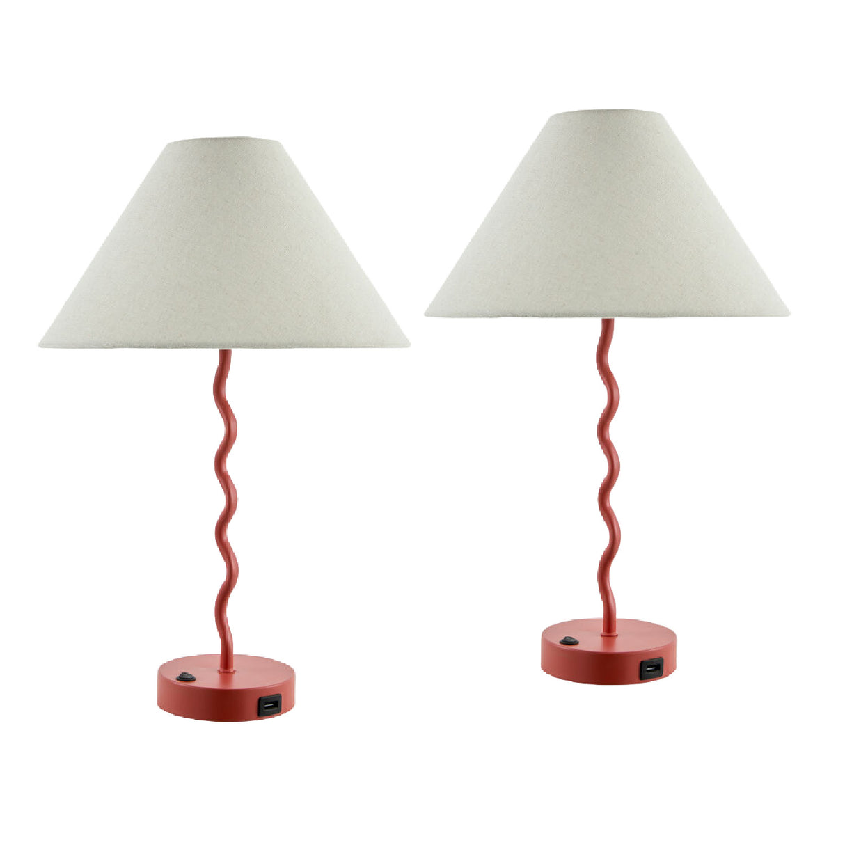Wavy Iron Table Lamp Set (2) | Oroa.com