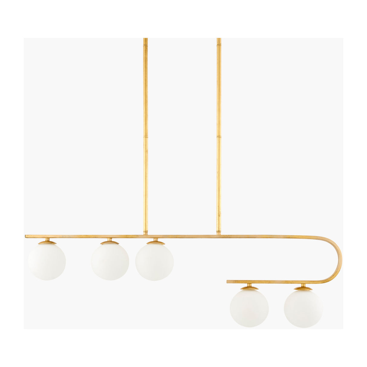 White Glass 5-Light Linear Chandelier | Oroa.com
