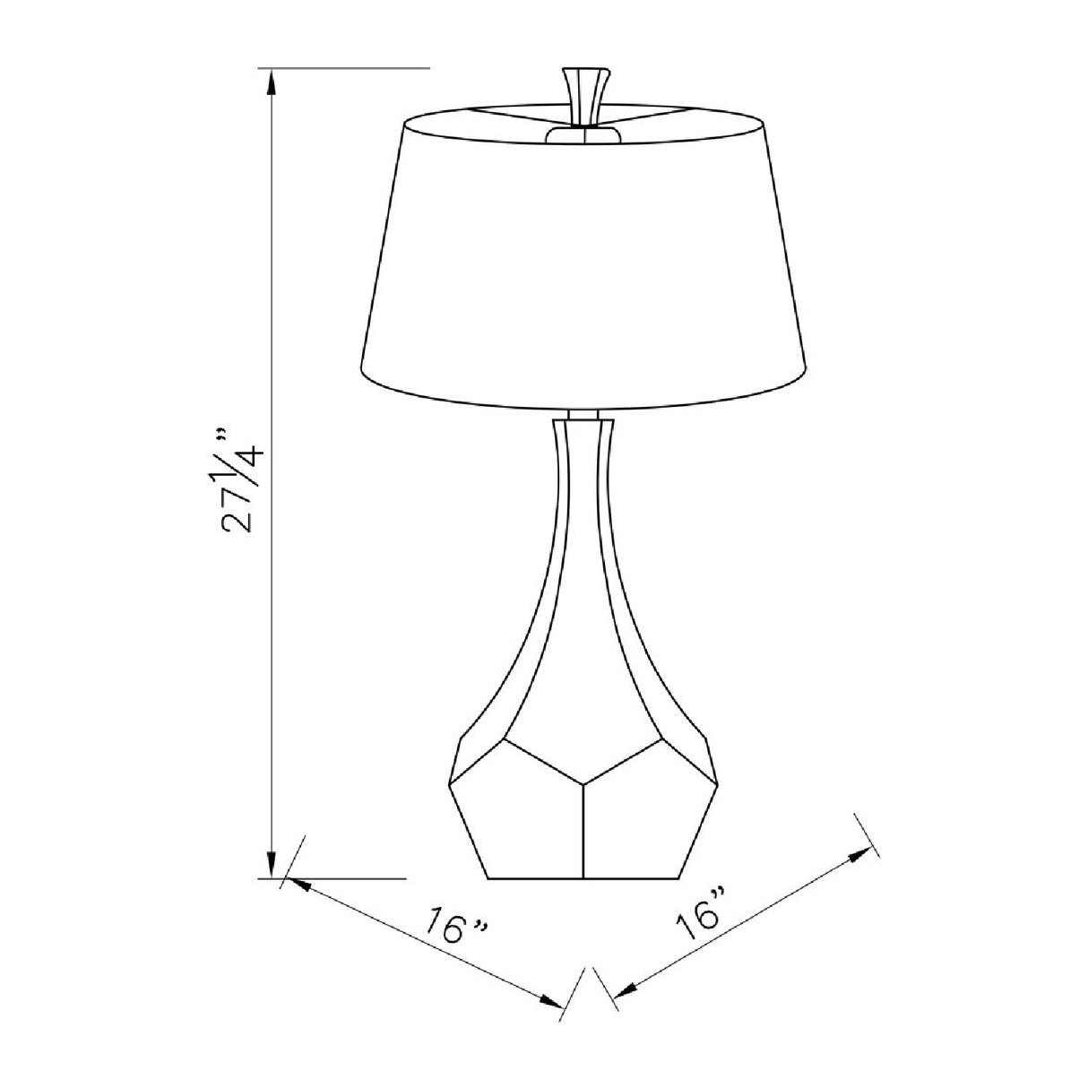 Gray Faceted Accent Table Lamp | Oroa.com