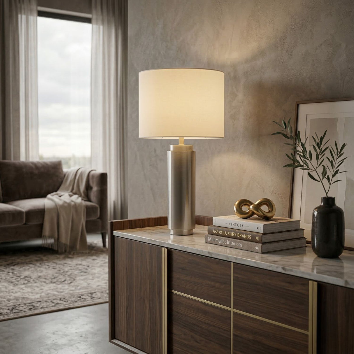 Metallic Finish Accent Table Lamp | Oroa.com