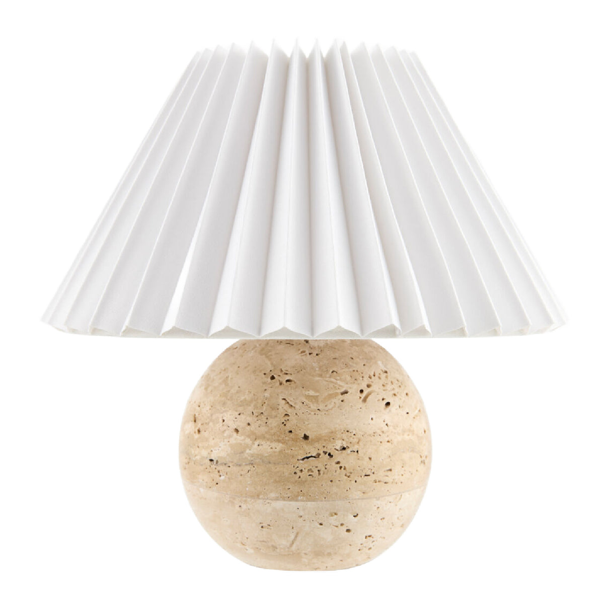 Pleated Linen Travertine Table Lamp | Oroa.com