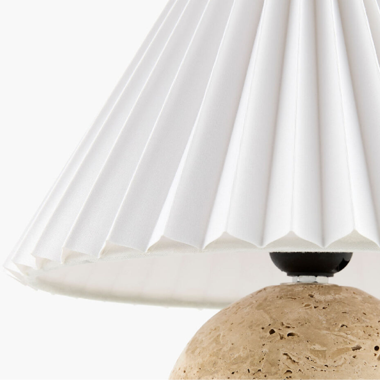 Pleated Linen Travertine Table Lamp | Oroa.com