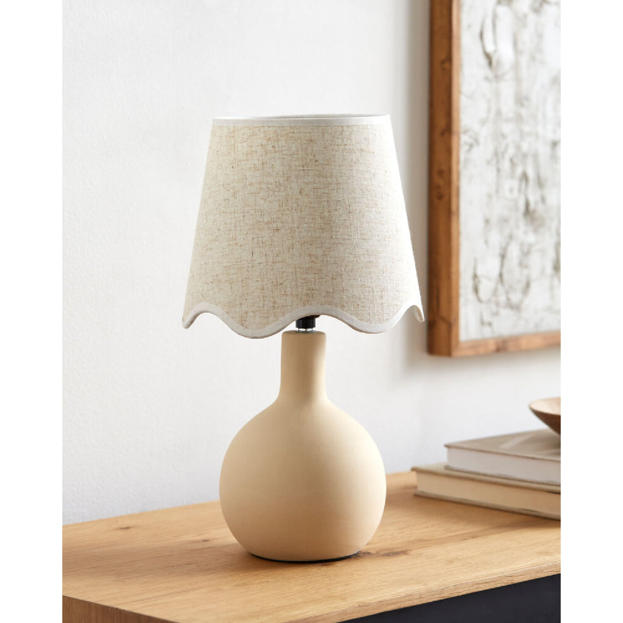 Modern European furniture - Wavy-Edge Rattan Ceramic Table Lamp - www.oroa.com | Oroa.com
