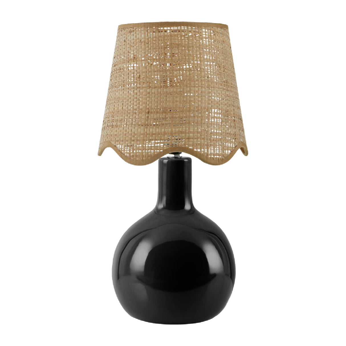 Modern European furniture - Wavy-Edge Rattan Ceramic Table Lamp - www.oroa.com | Oroa.com
