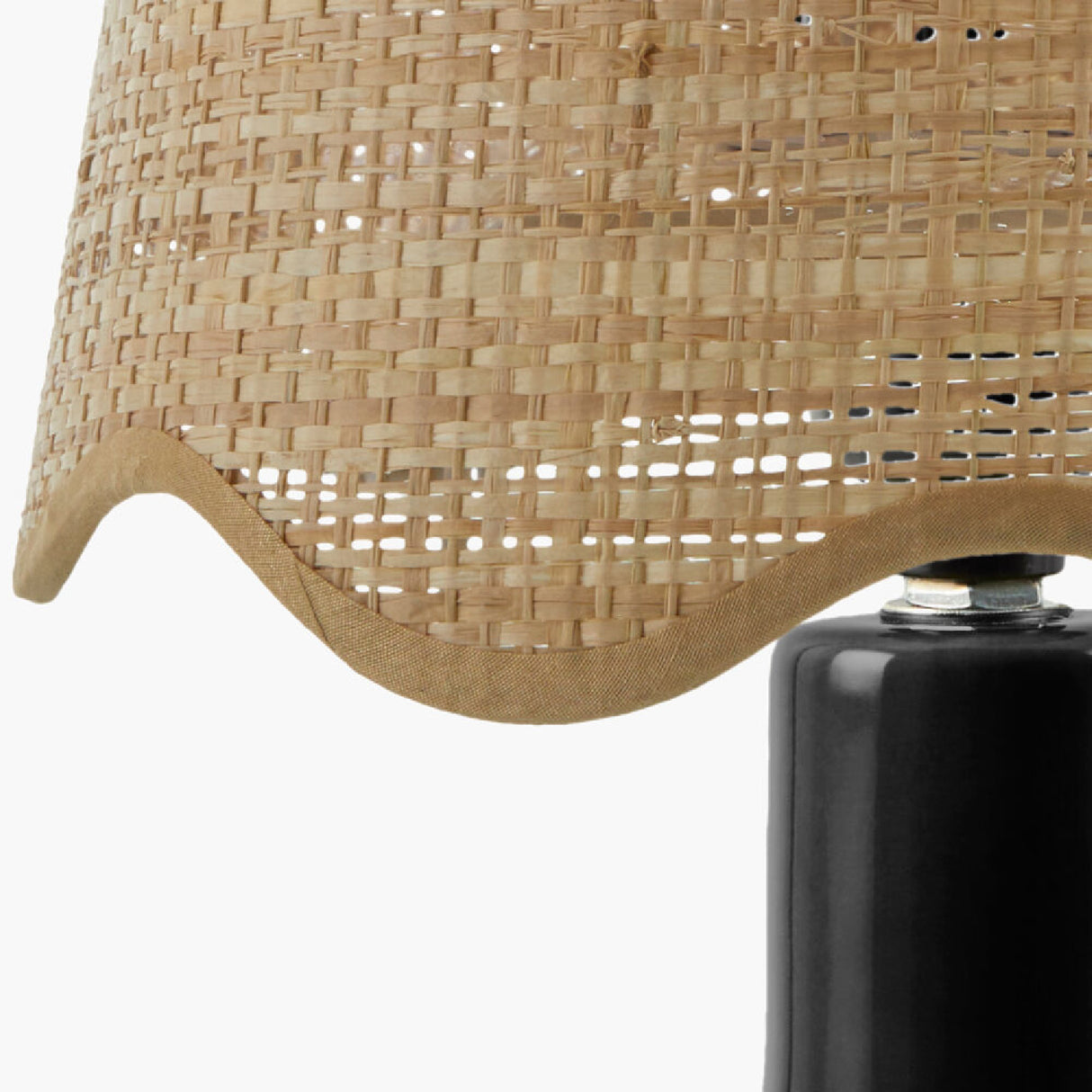 Modern European furniture - Wavy-Edge Rattan Ceramic Table Lamp - www.oroa.com | Oroa.com