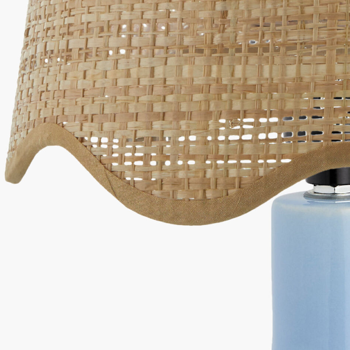 Modern European furniture - Wavy-Edge Rattan Ceramic Table Lamp - www.oroa.com | Oroa.com