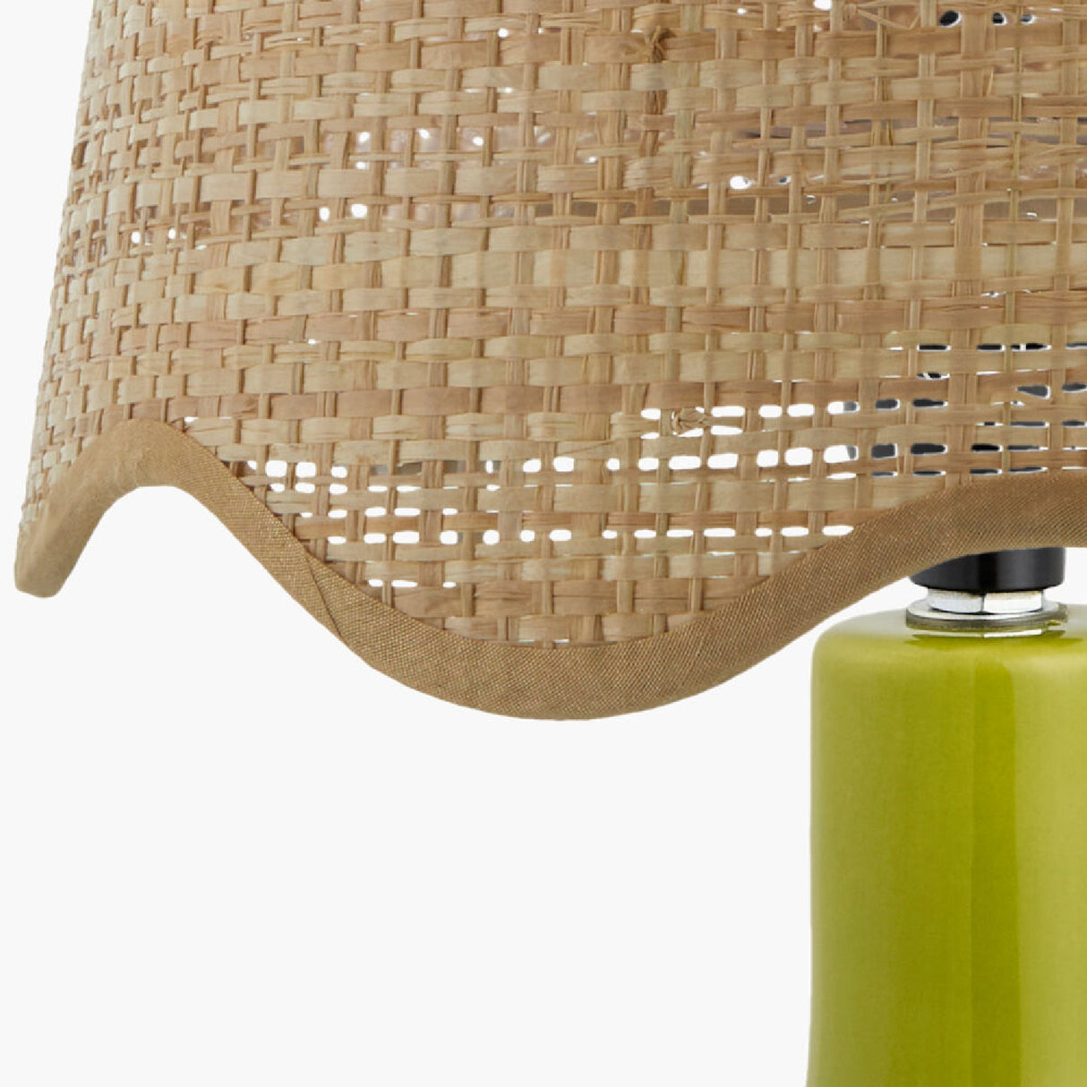 Modern European furniture - Wavy-Edge Rattan Ceramic Table Lamp - www.oroa.com | Oroa.com
