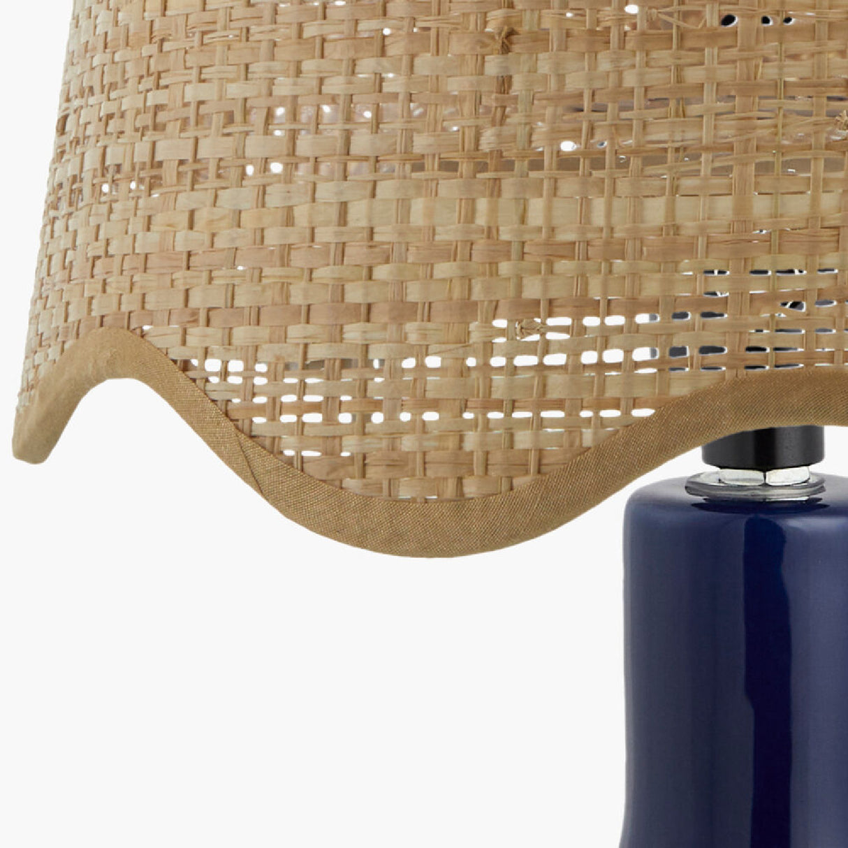 Modern European furniture - Wavy-Edge Rattan Ceramic Table Lamp - www.oroa.com | Oroa.com