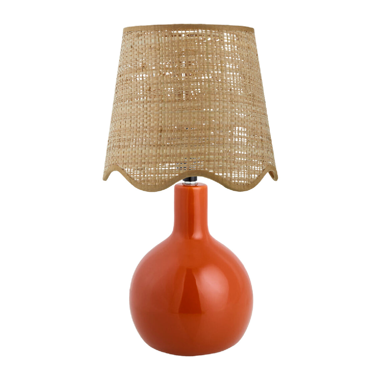 Modern European furniture - Wavy-Edge Rattan Ceramic Table Lamp - www.oroa.com | Oroa.com