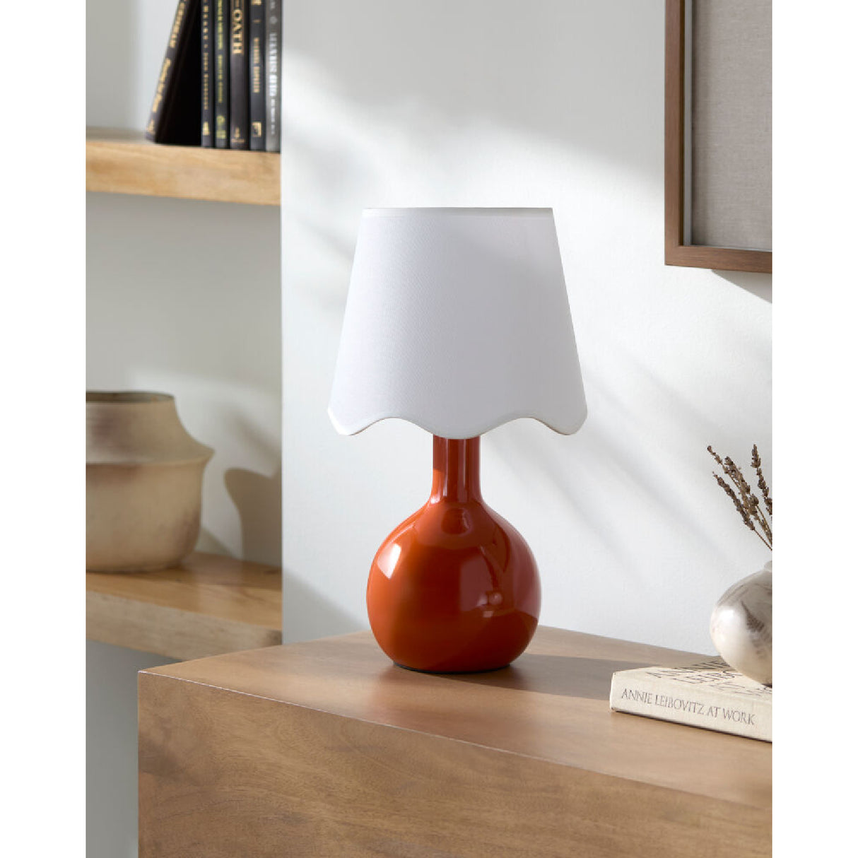 Modern European furniture - Wavy-Edge Rattan Ceramic Table Lamp - www.oroa.com | Oroa.com