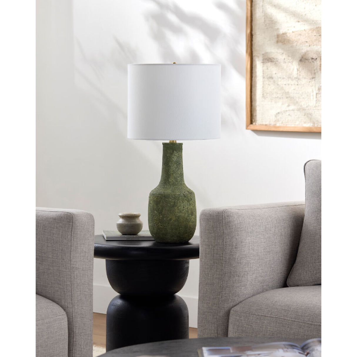 Rustic Green Ceramic Table Lamp | Oroa.com
