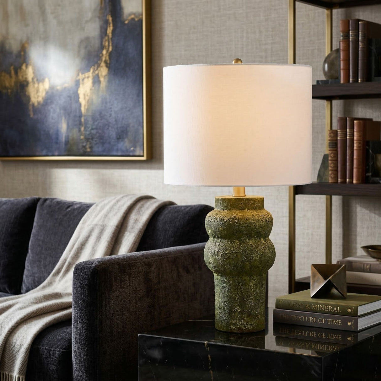 Rustic Green Ceramic Table Lamp | Oroa.com