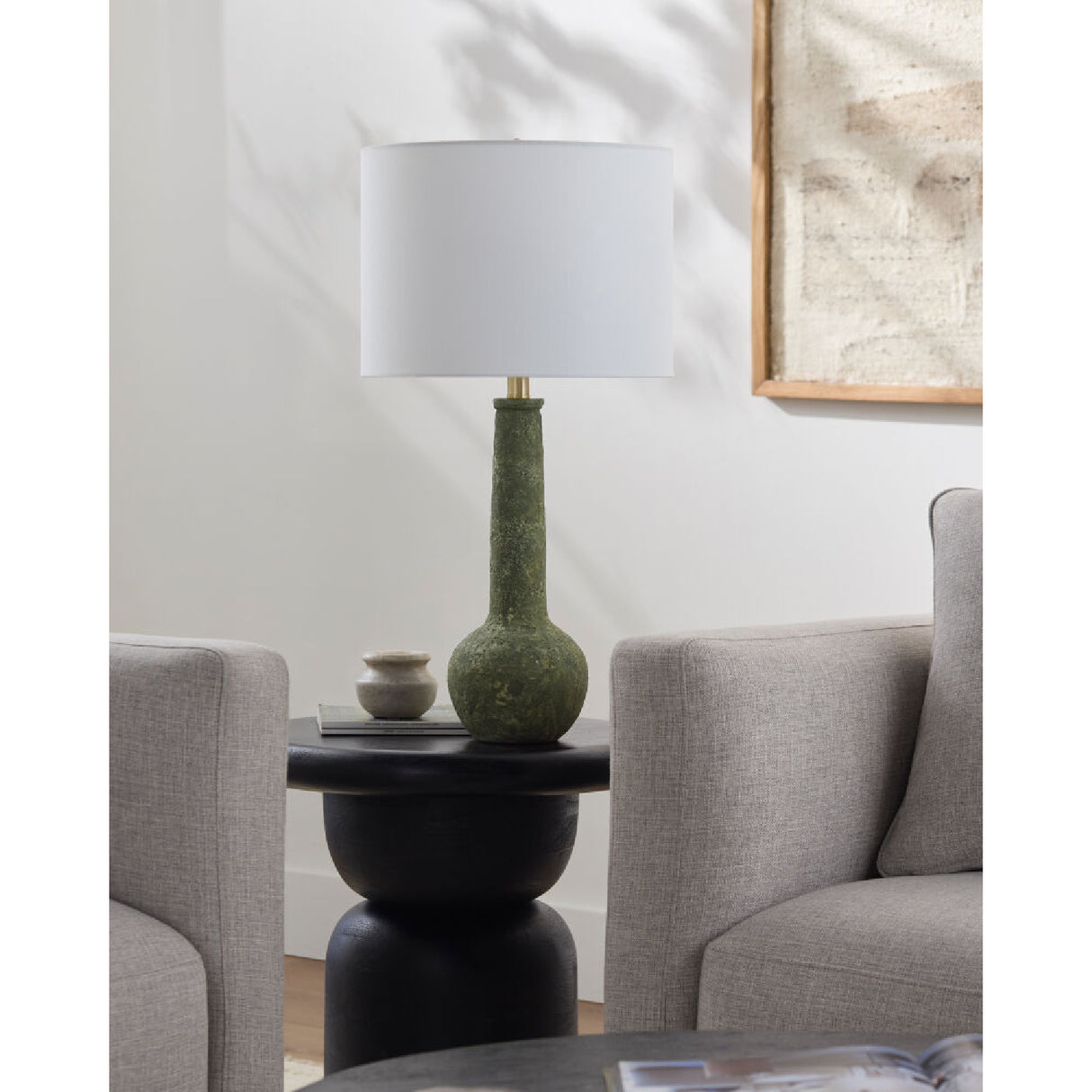 Rustic Green Ceramic Table Lamp | Oroa.com