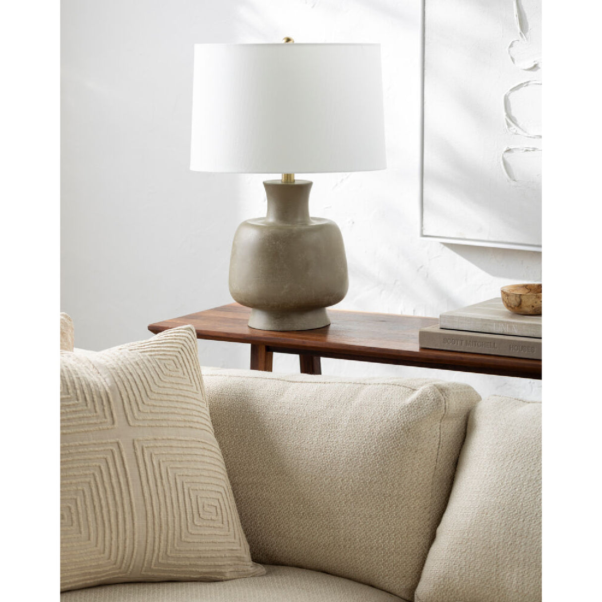 Painted Base Linen Table Lamp | Oroa.com