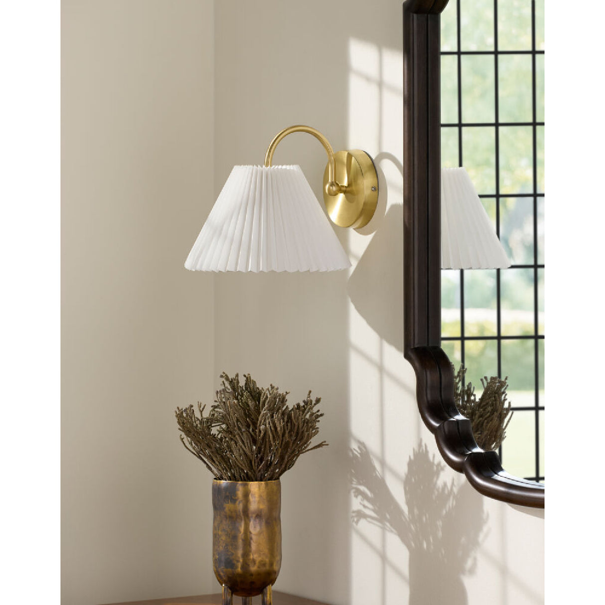 Modern European furniture - Pleated White Linen Wall Lamp - www.oroa.com | Oroa.com