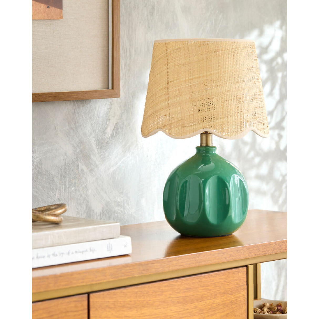 Wavy Rattan Accent Table Lamp | Oroa.com