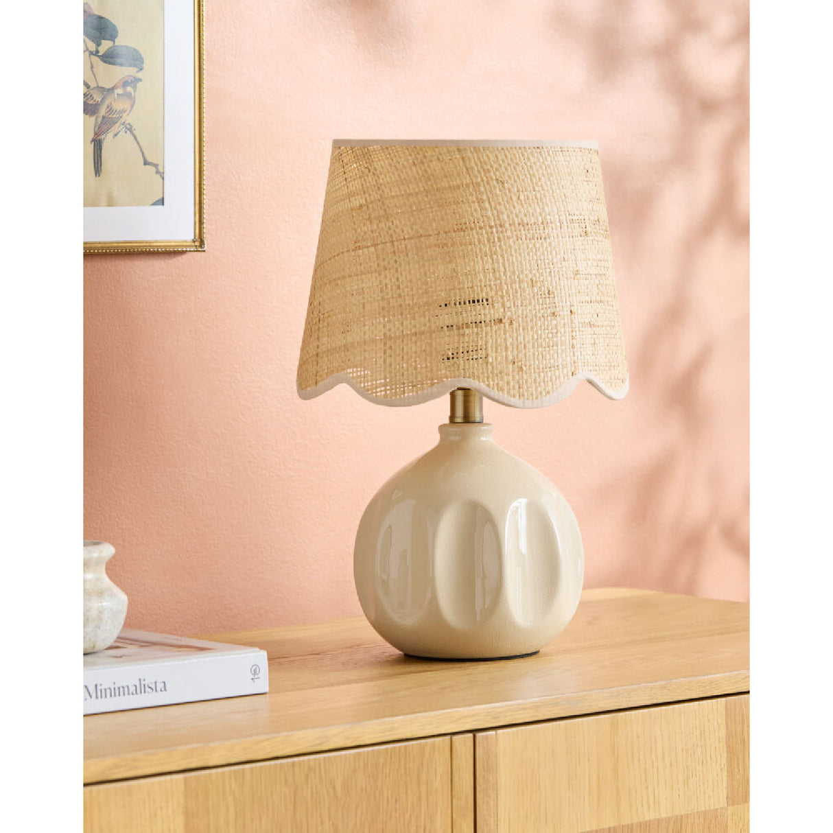 Wavy Rattan Accent Table Lamp | Oroa.com