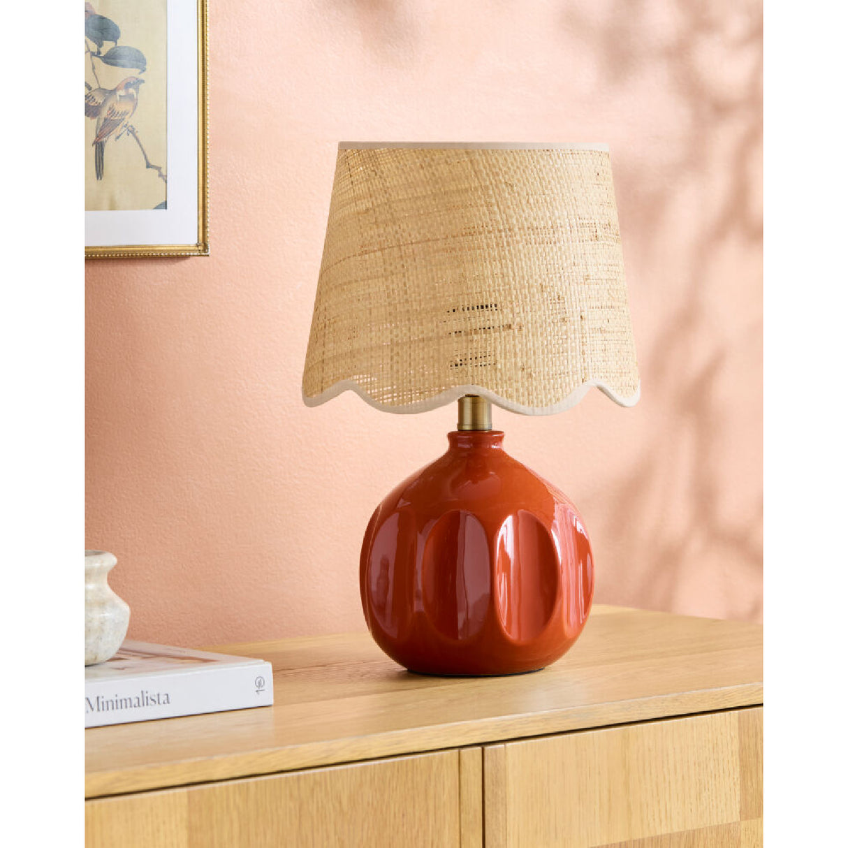 Wavy Rattan Accent Table Lamp | Oroa.com