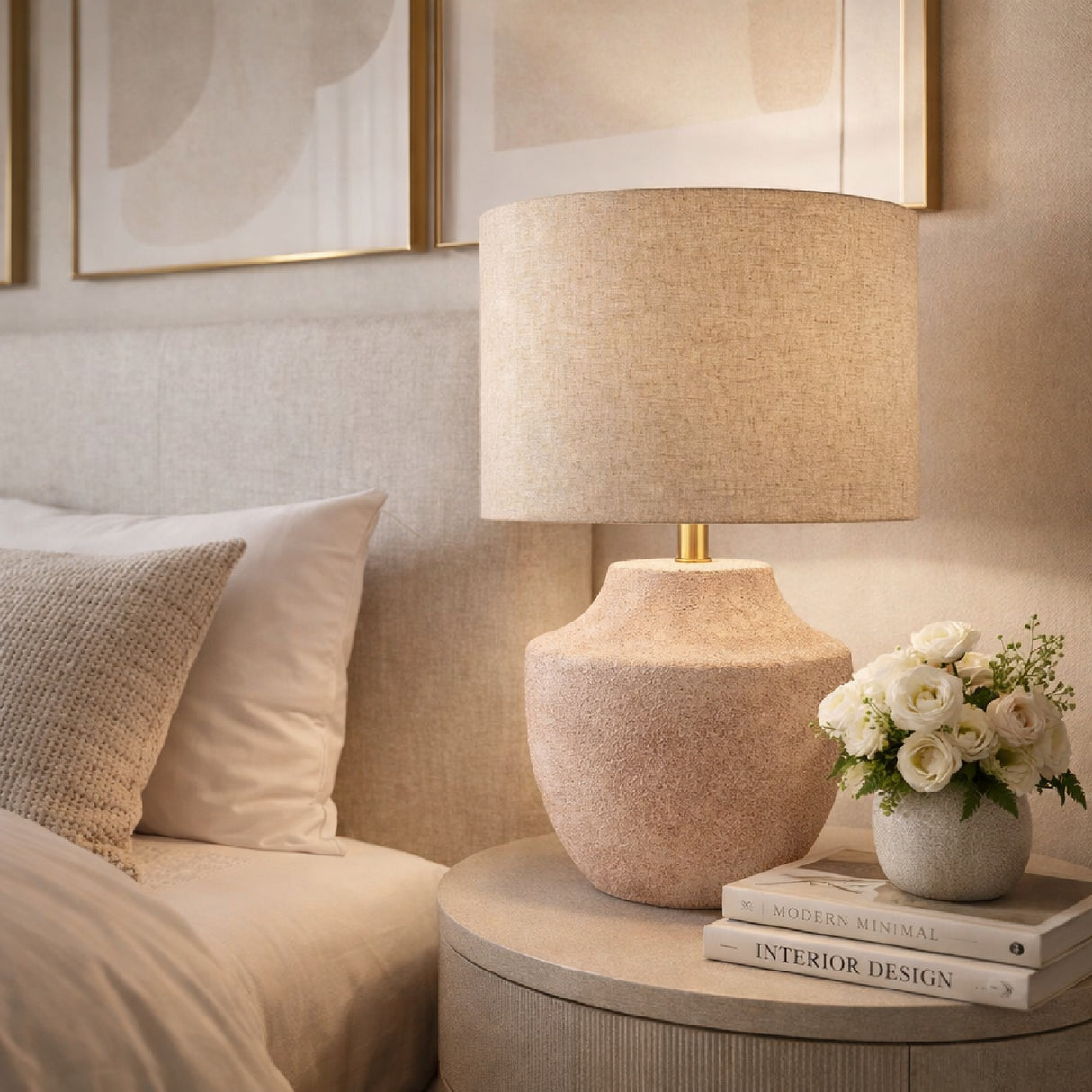 Modern European furniture - Painted Ceramic Linen Table Lamp - www.oroa.com | Oroa.com