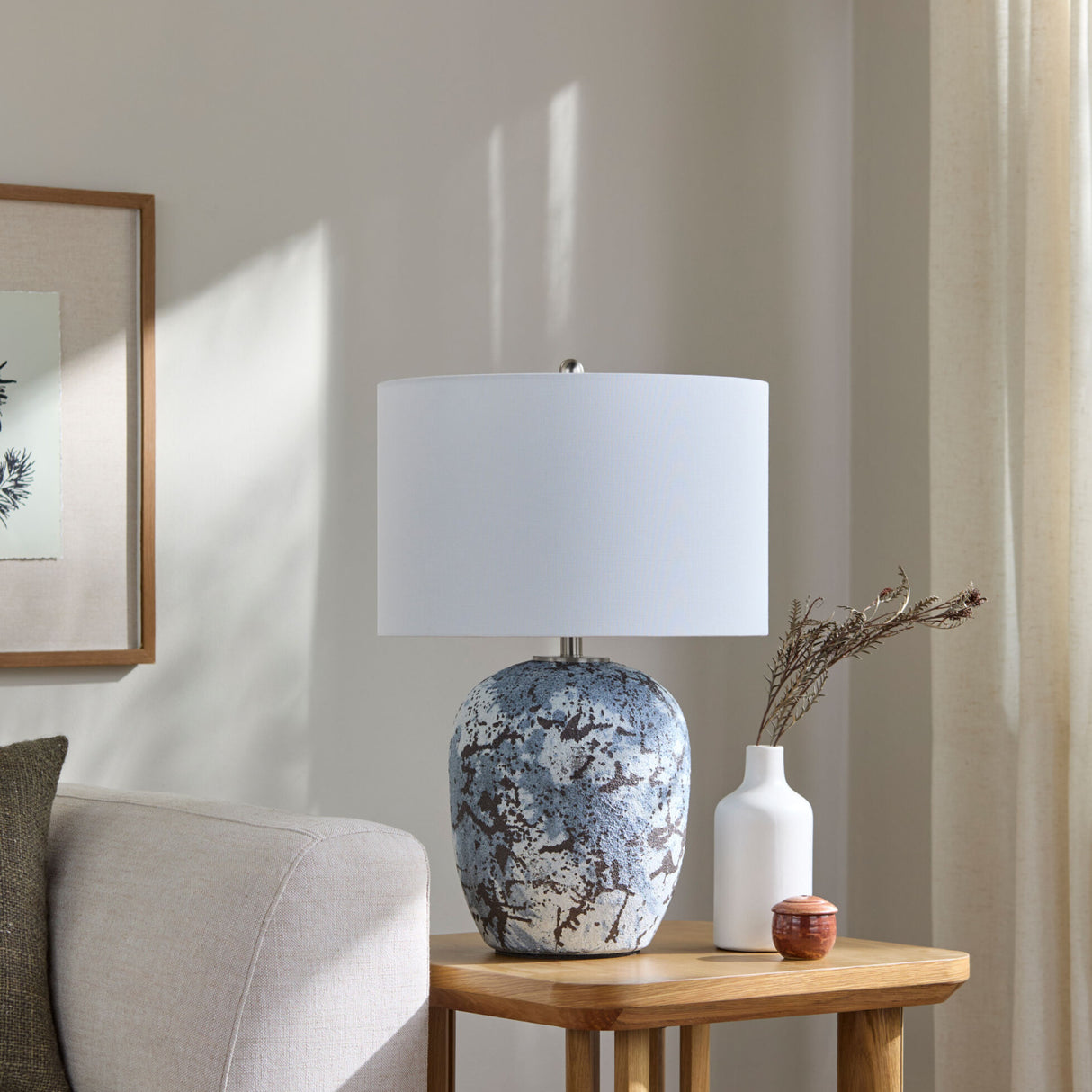 Modern European furniture - Textured Gray Ceramic Table Lamp - www.oroa.com | Oroa.com