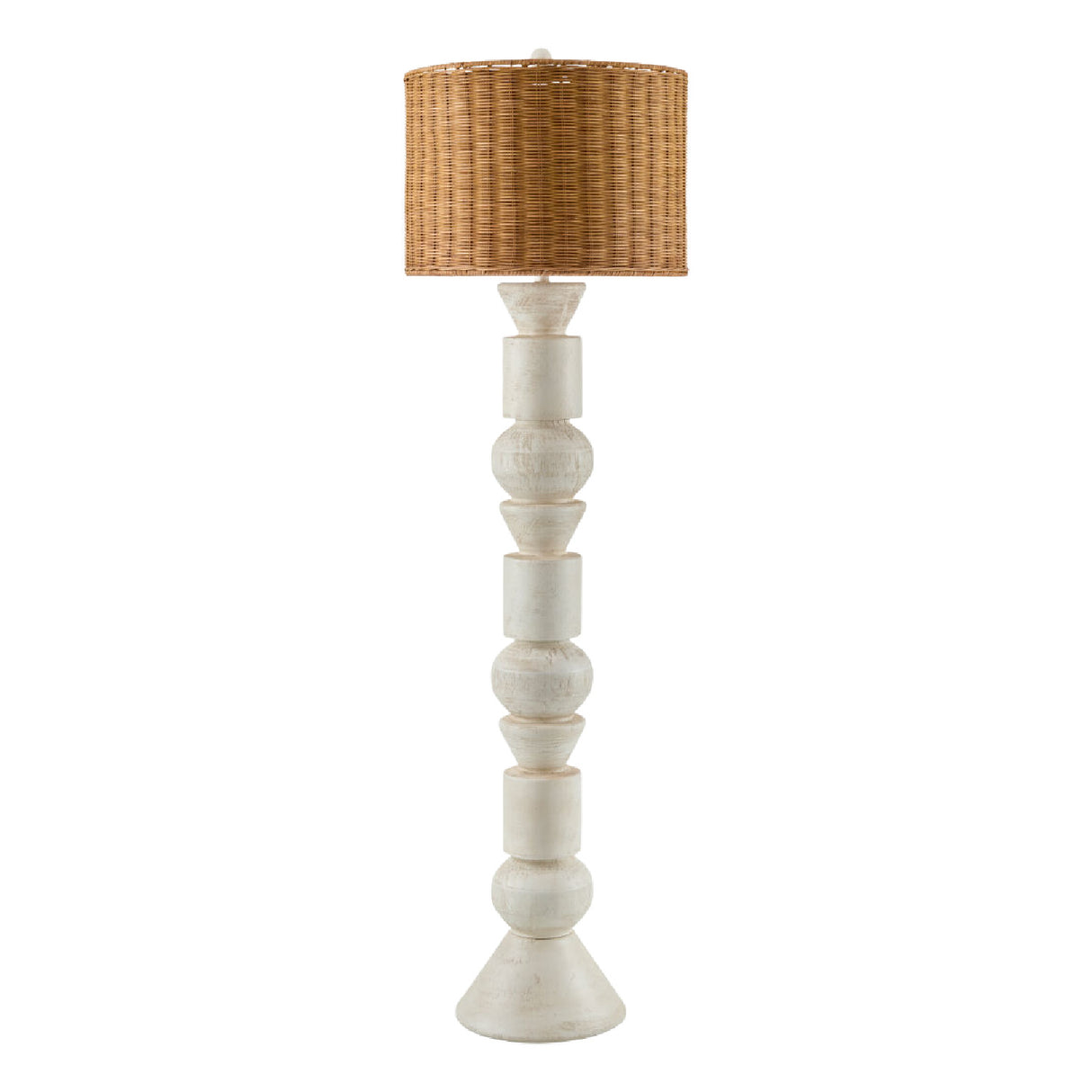 White Stacked Base Floor Lamp | Oroa.com