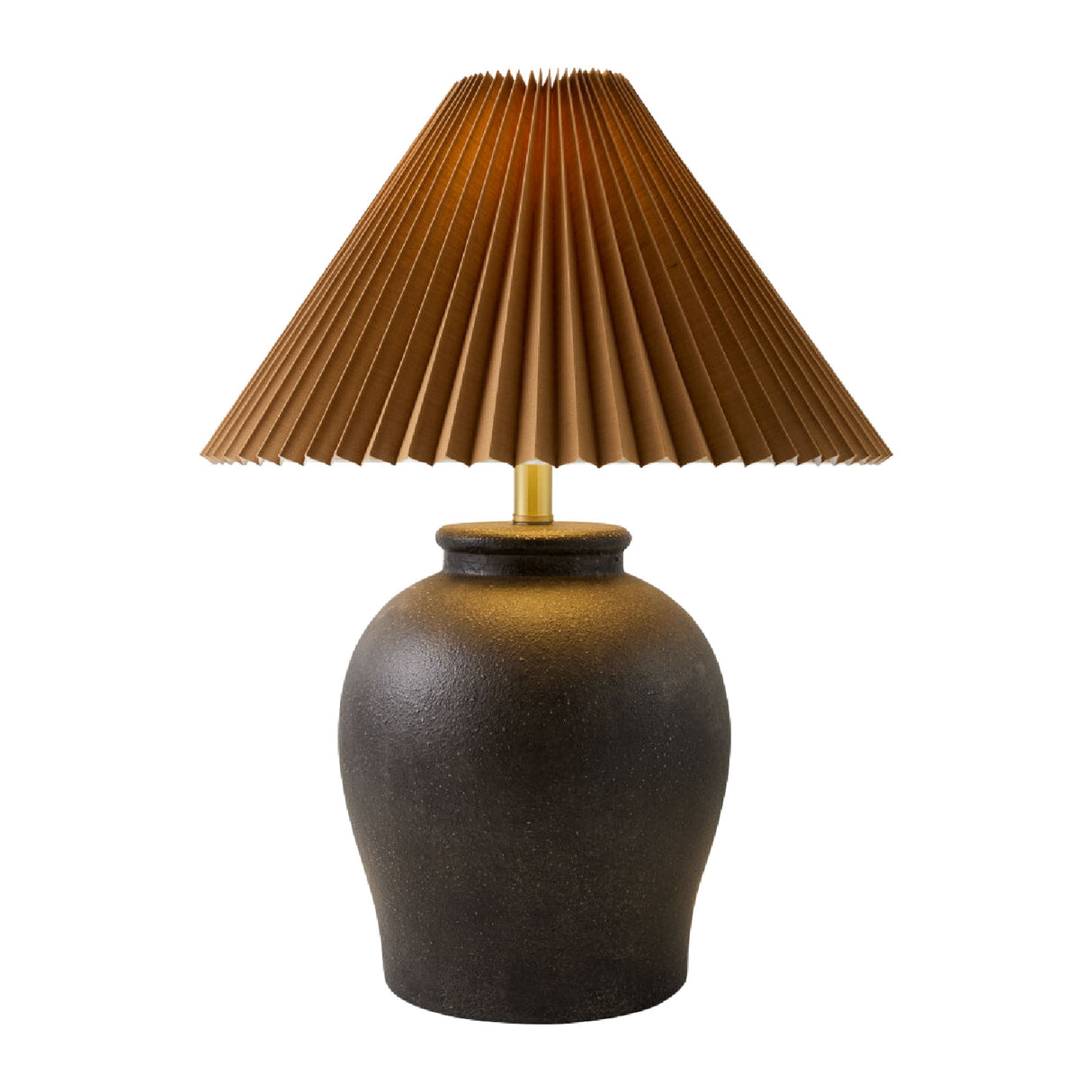 Brown Pleated Linen Table Lamp | Oroa.com