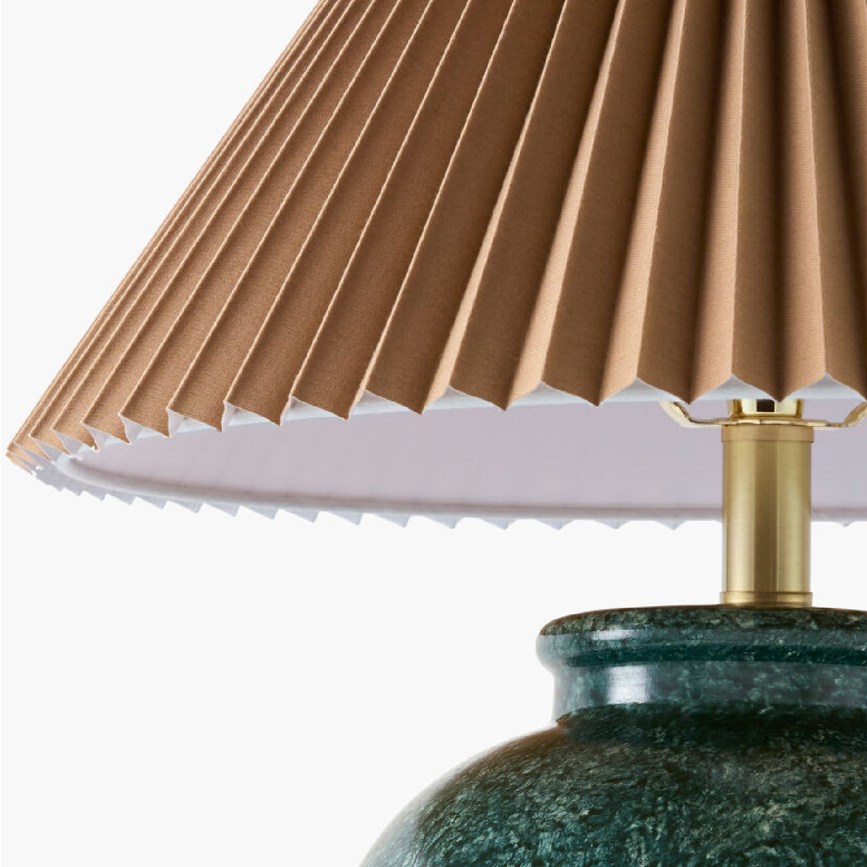 Brown Pleated Linen Table Lamp | Oroa.com