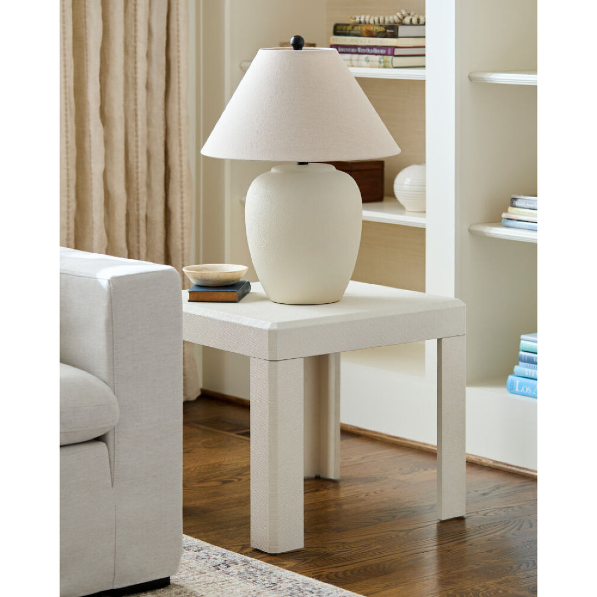 Modern European furniture - Ceramic Beige Linen Table Lamp - www.oroa.com | Oroa.com