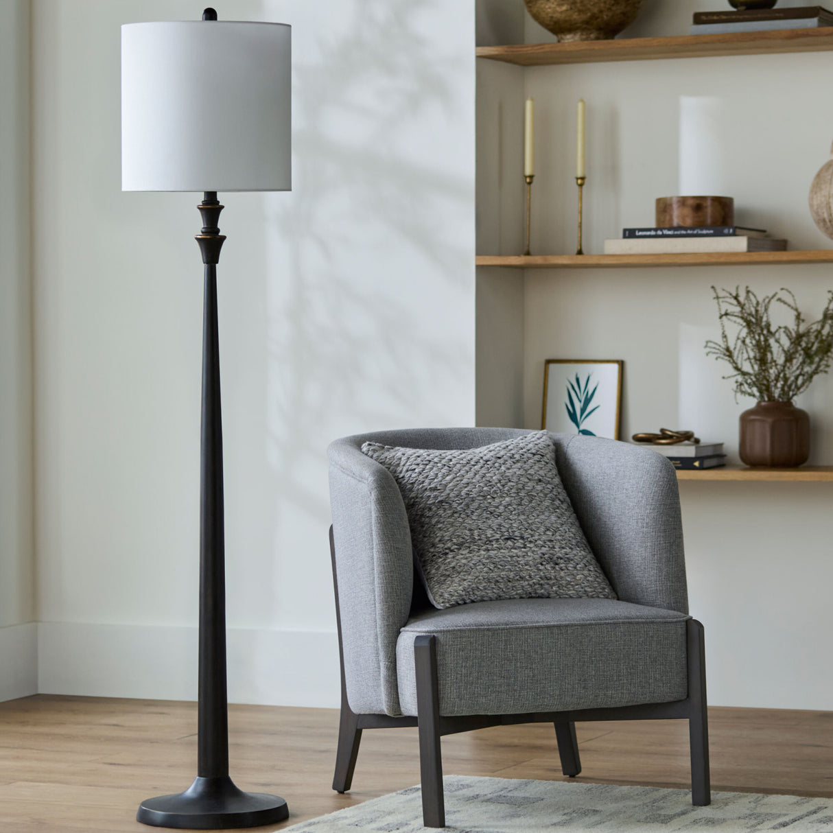 Linen Drum Shade Floor Lamp | Oroa.com