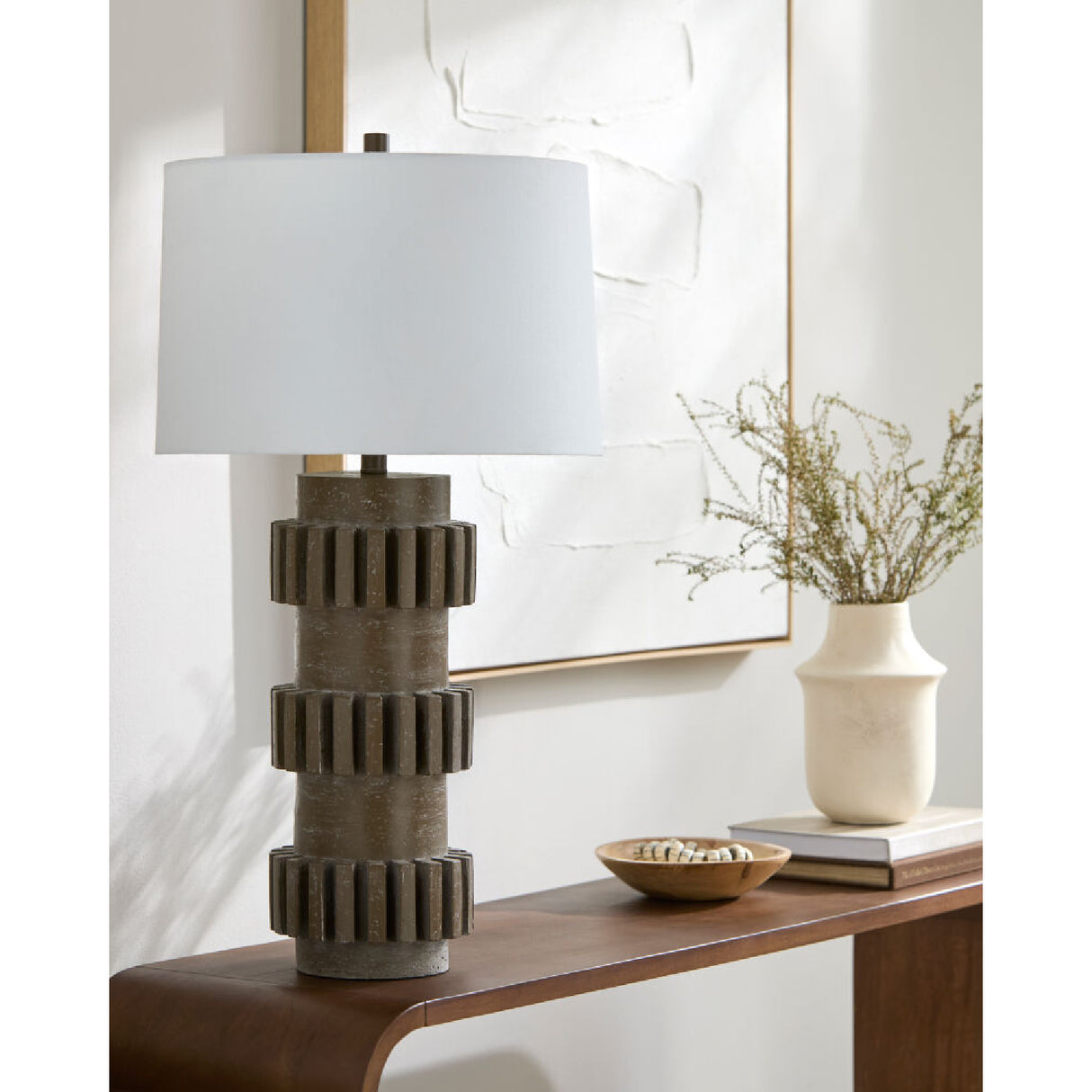 Modern Carved Accent Table Lamp | Oroa.com