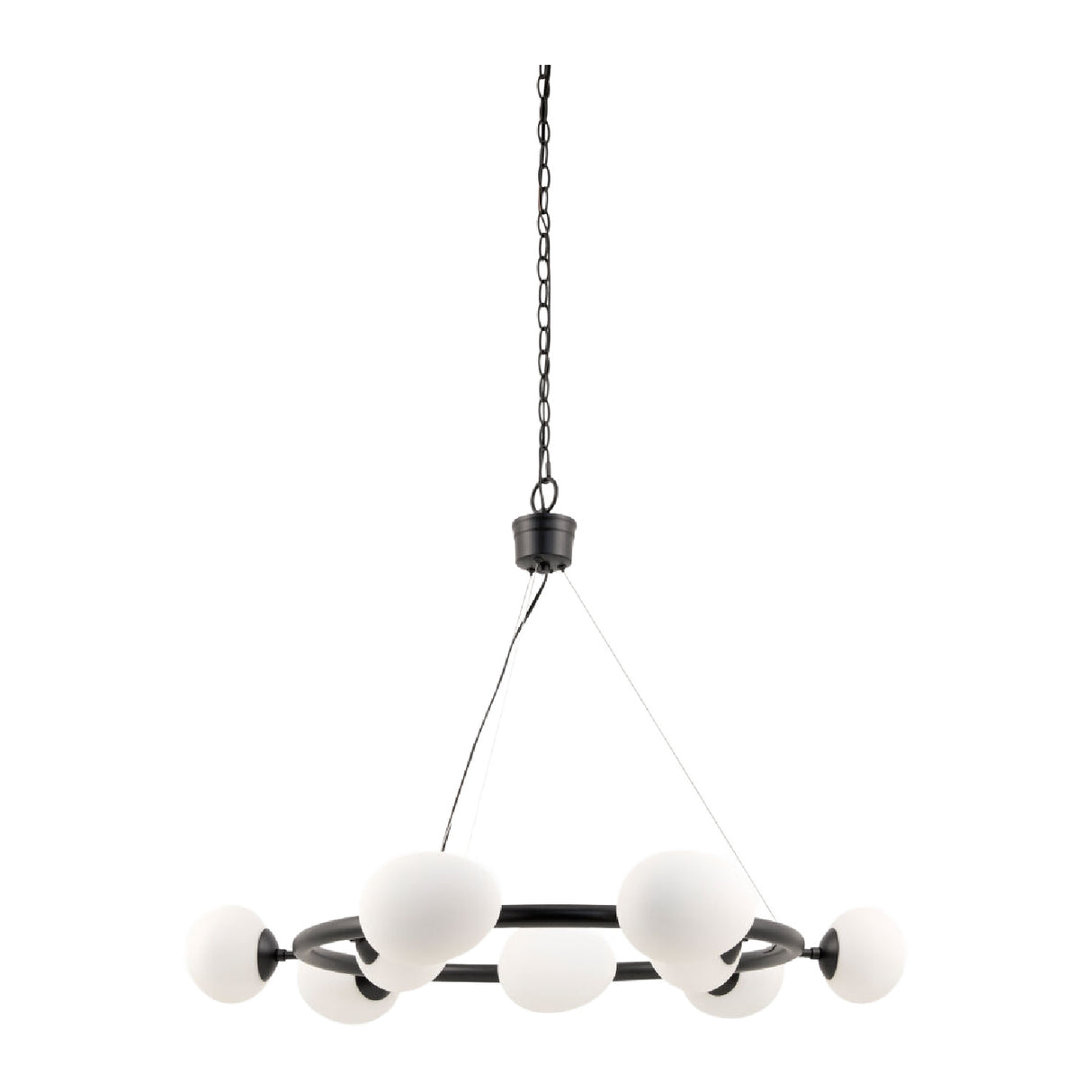 9-Light White Glass Chandelier | Oroa.com