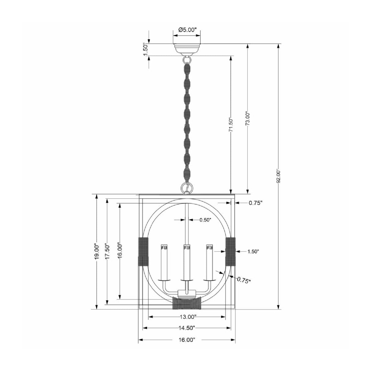 Modern European furniture - Whitewashed Wooden 4-Light Chandelier - www.oroa.com | Oroa.com