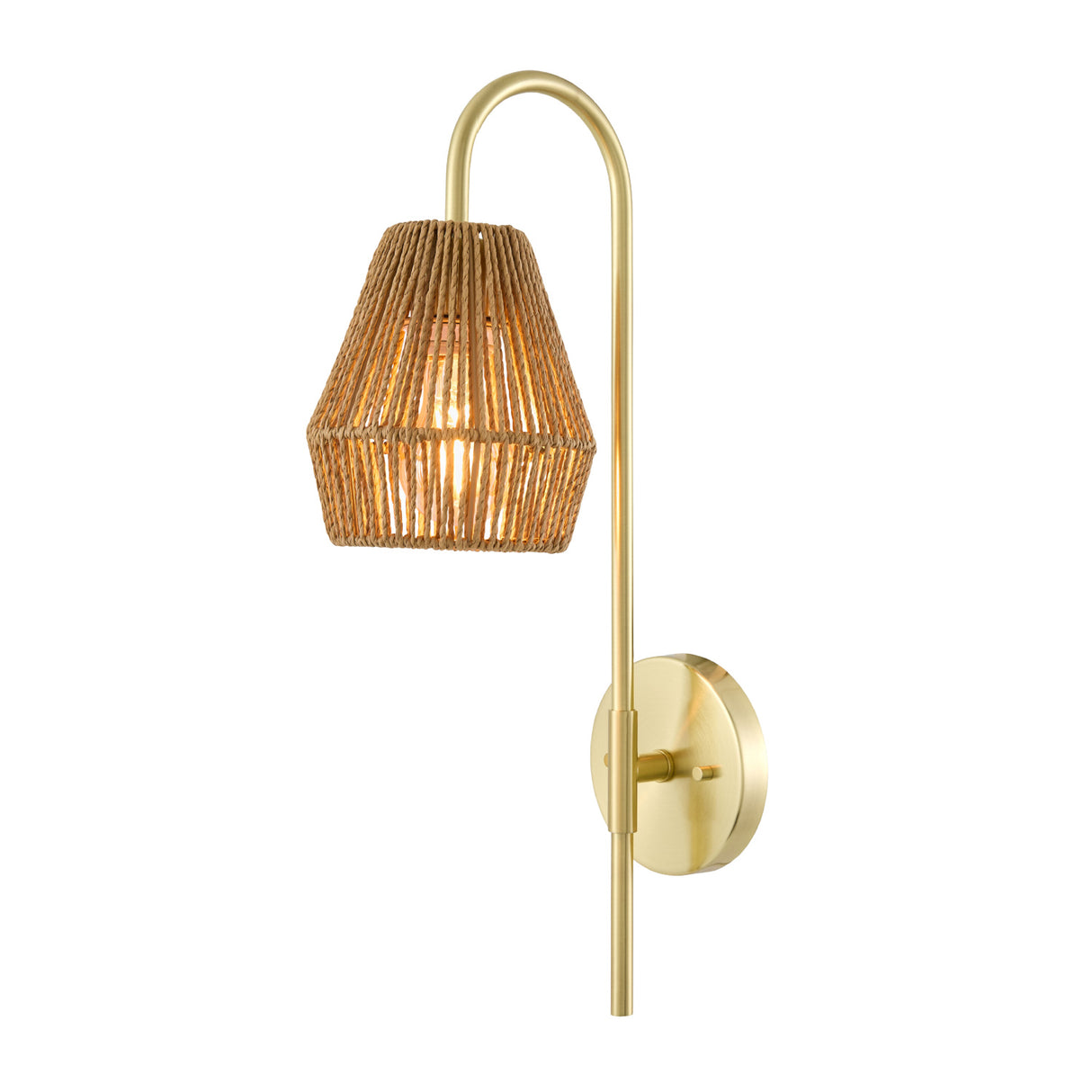 Modern European furniture - Curved Metal Rattan Wall Lamp - www.oroa.com | Oroa.com