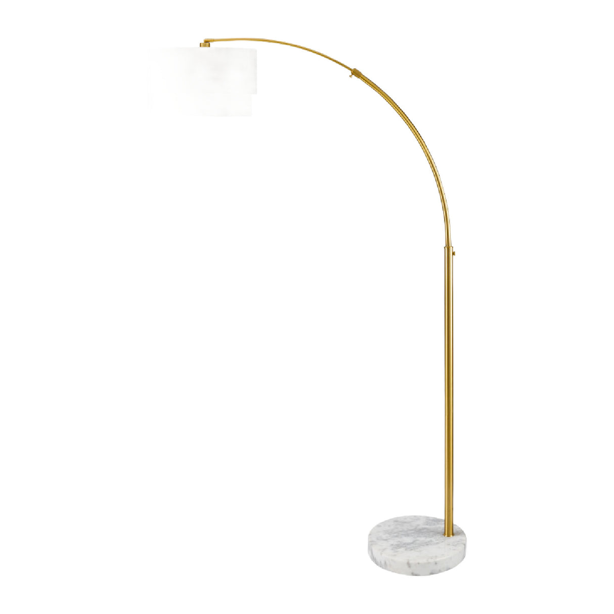 2-Tier White Linen Floor Lamp | Oroa.com