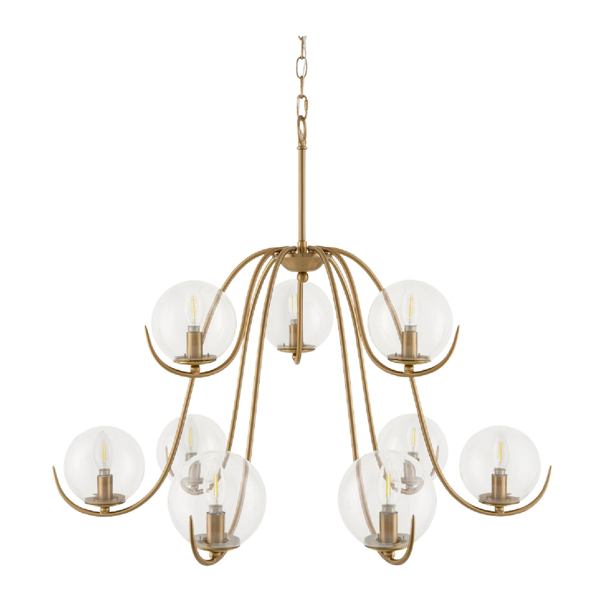 Modern European furniture - Clear Glass Orbs 9-Light Chandelier - www.oroa.com | Oroa.com