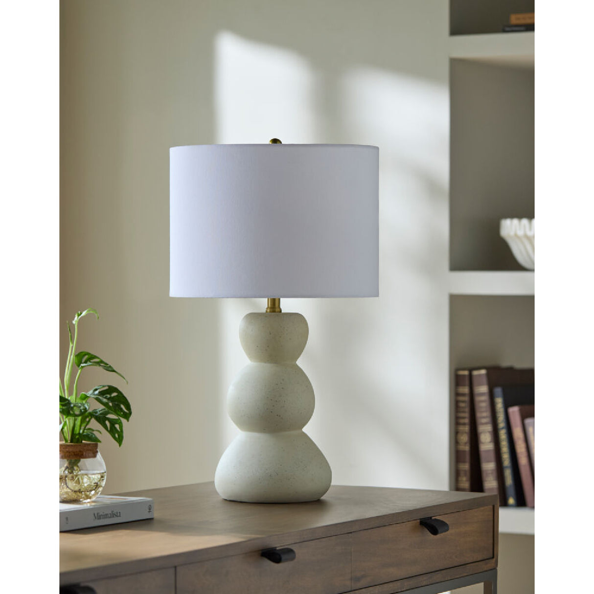 Modern European furniture - White Linen Modern Table Lamp - www.oroa.com | Oroa.com