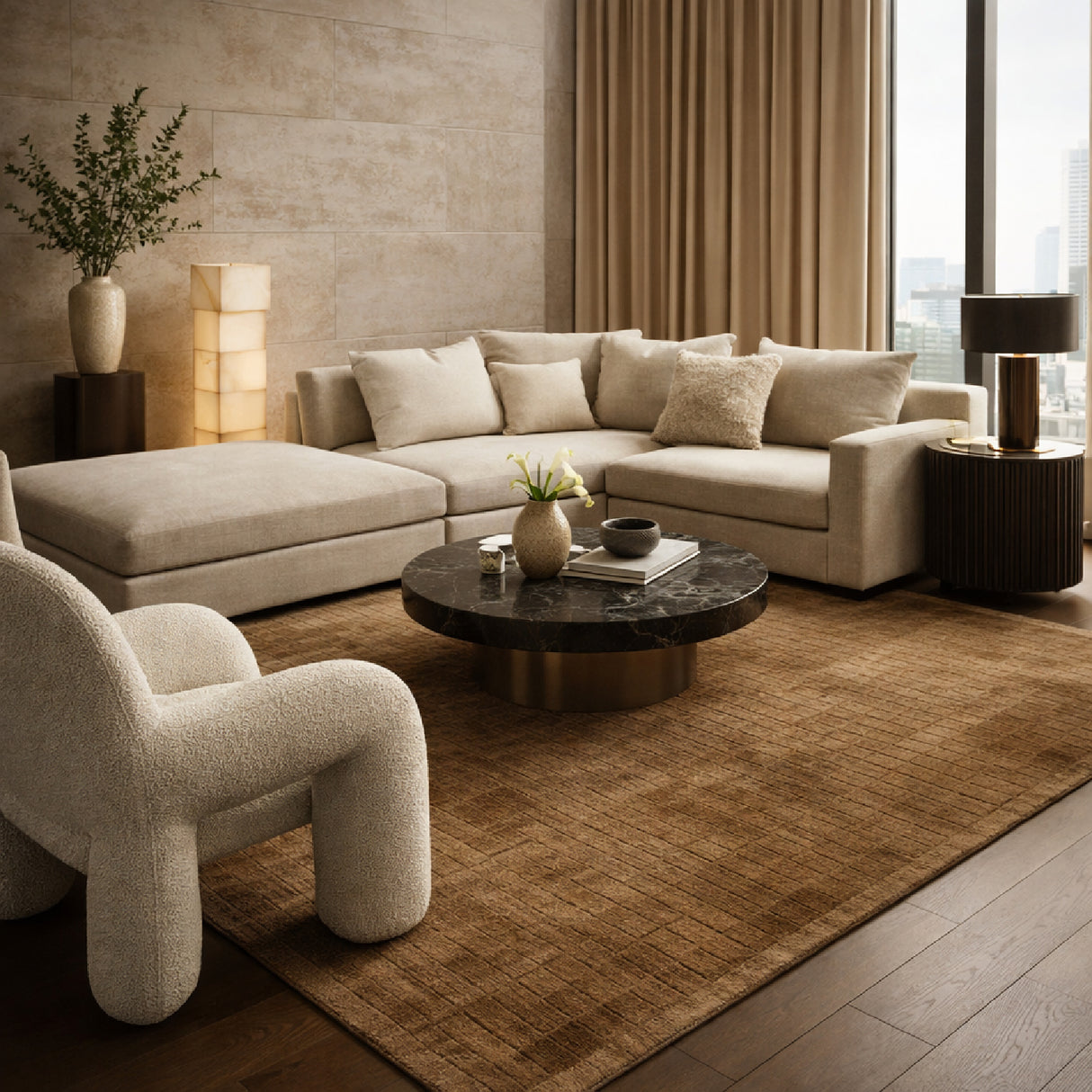 Modern furniture - Hand-Loomed Square Pattern Carpet - www.oroa.com | Oroa.com
