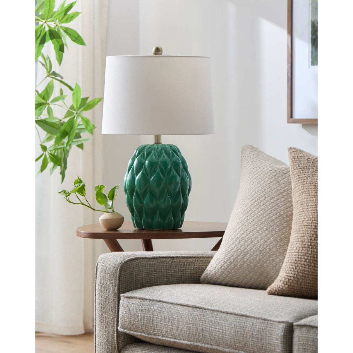 Modern European furniture - Reliefed Ceramic Accent Table Lamp - www.oroa.com | Oroa.com