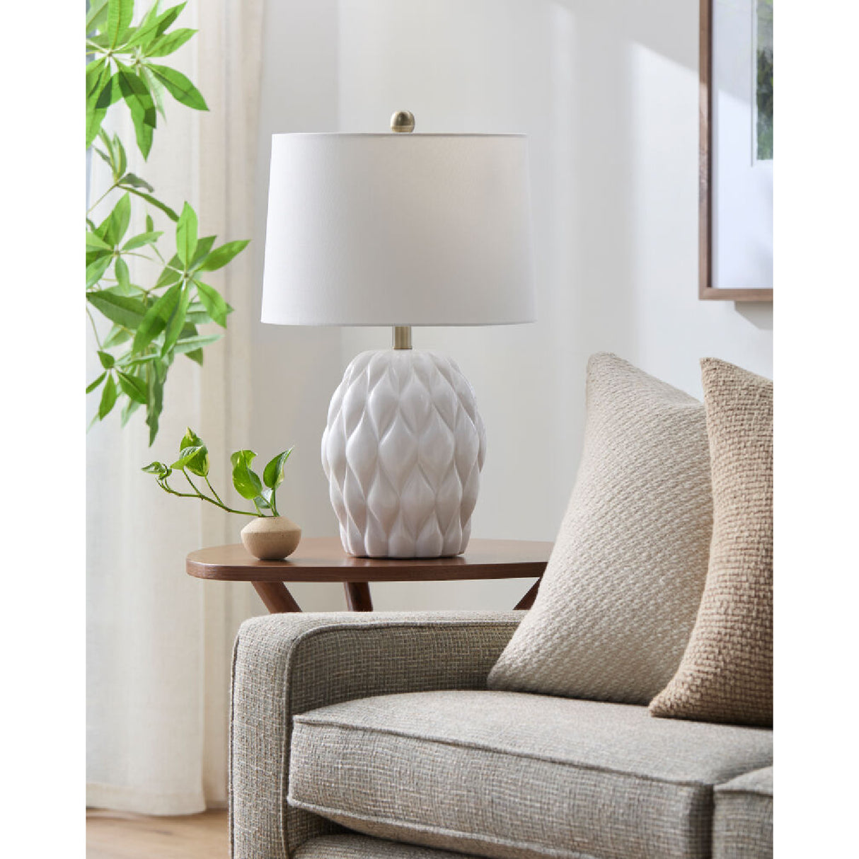 Modern European furniture - Reliefed Ceramic Accent Table Lamp - www.oroa.com | Oroa.com