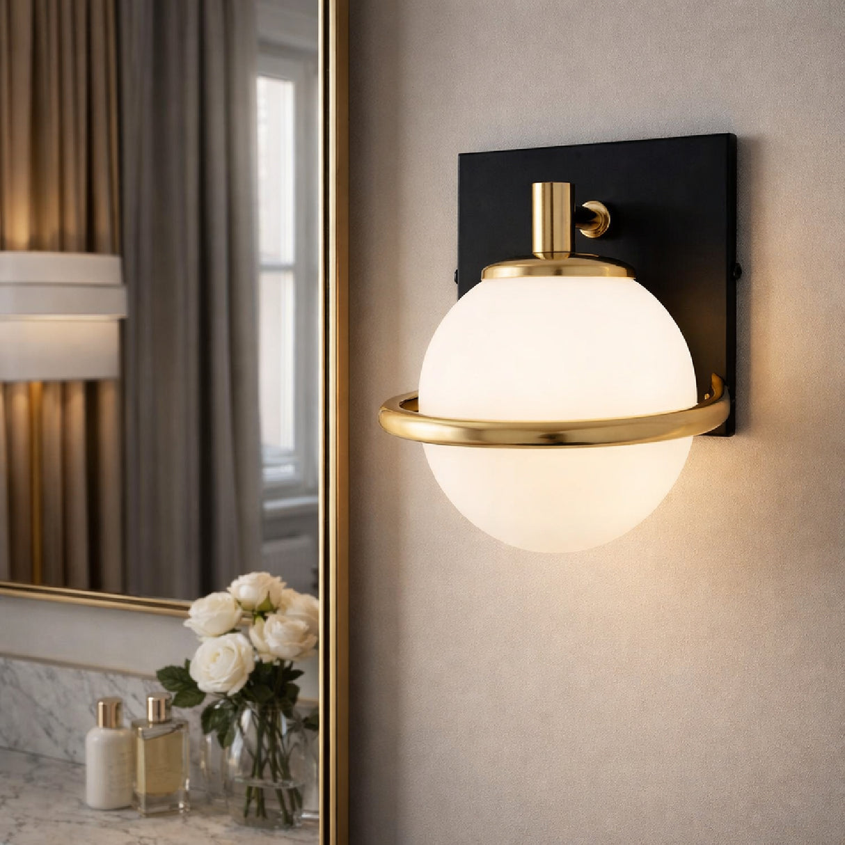 Modern European furniture - Gold Ring Glass Wall Lamp - www.oroa.com | Oroa.com