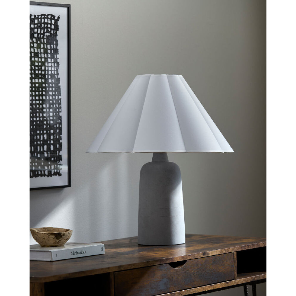 Modern European furniture - White Cotton Concrete Table Lamp - www.oroa.com | Oroa.com