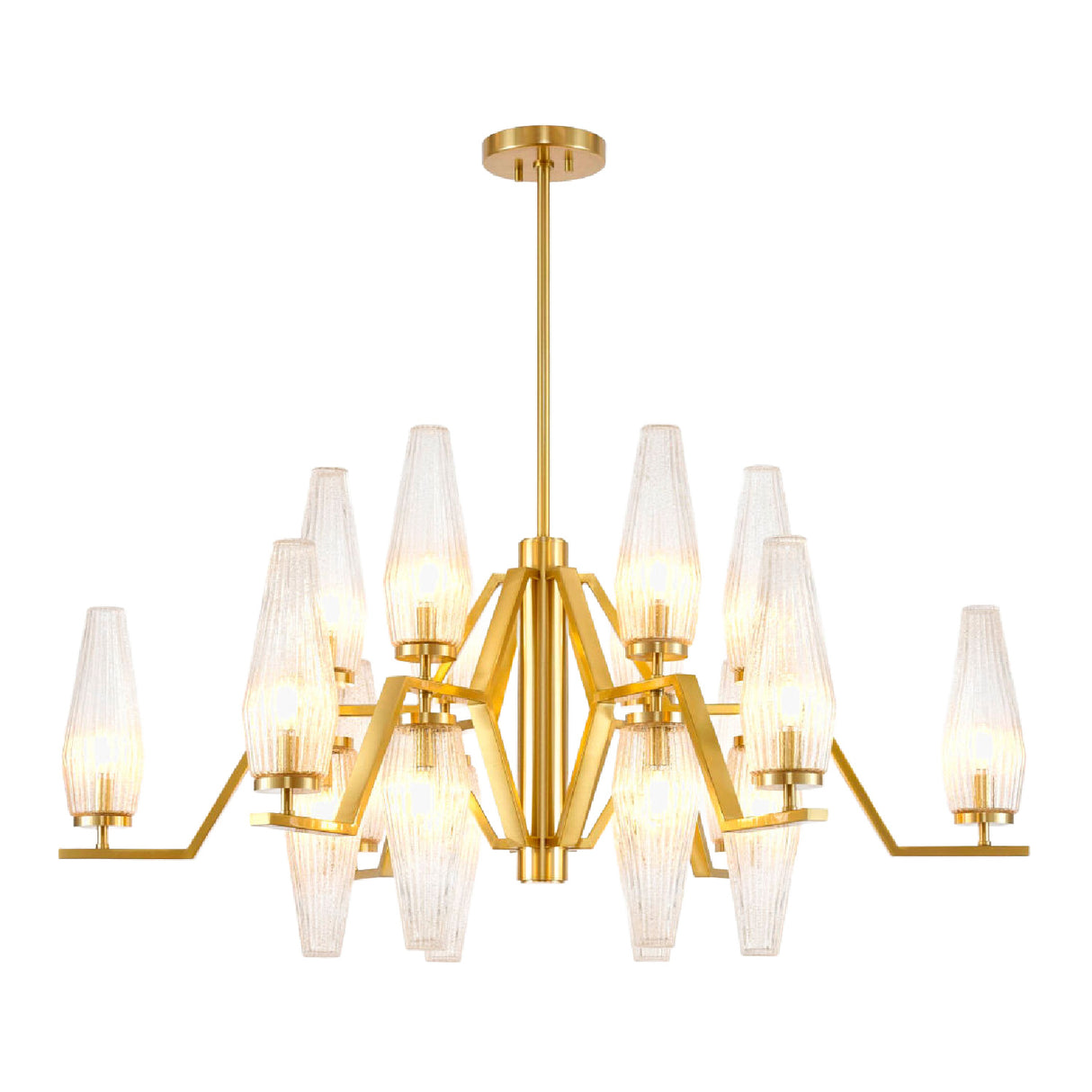 Modern European furniture - Ribbed Glass 18-Light Chandelier - www.oroa.com | Oroa.com