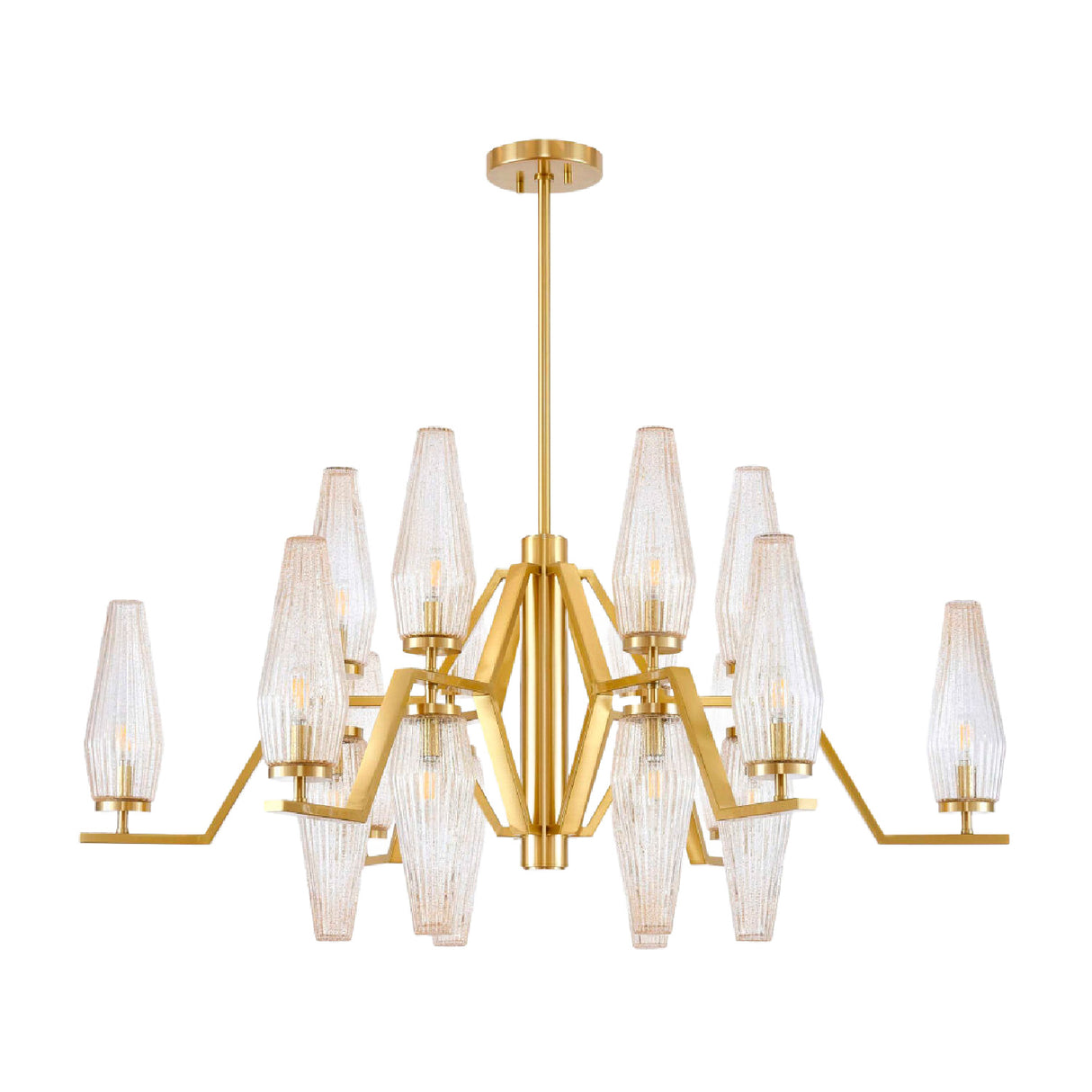 Modern European furniture - Ribbed Glass 18-Light Chandelier - www.oroa.com | Oroa.com