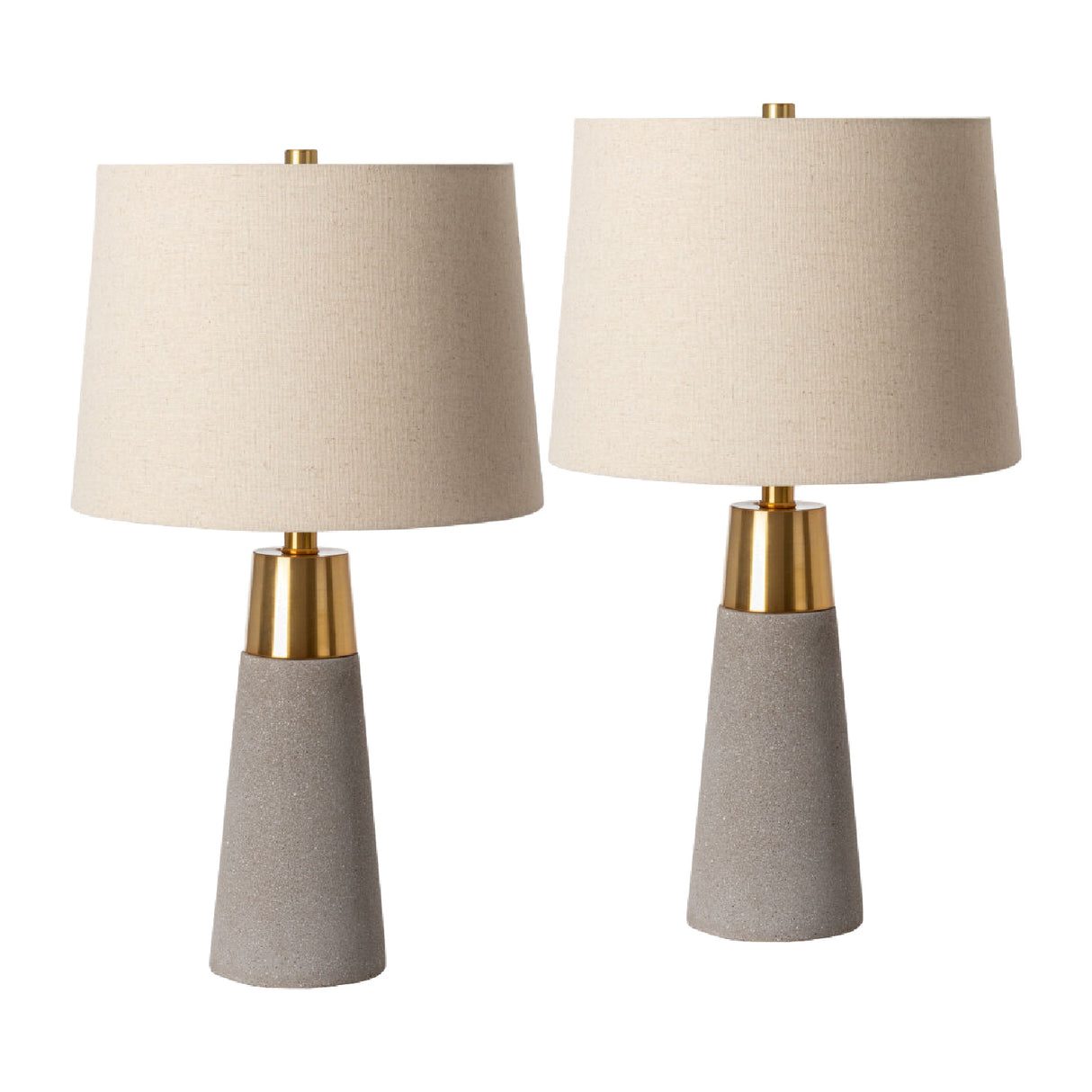 Modern European furniture - Beige Linen Concrete Table Lamps (2) - www.oroa.com | Oroa.com