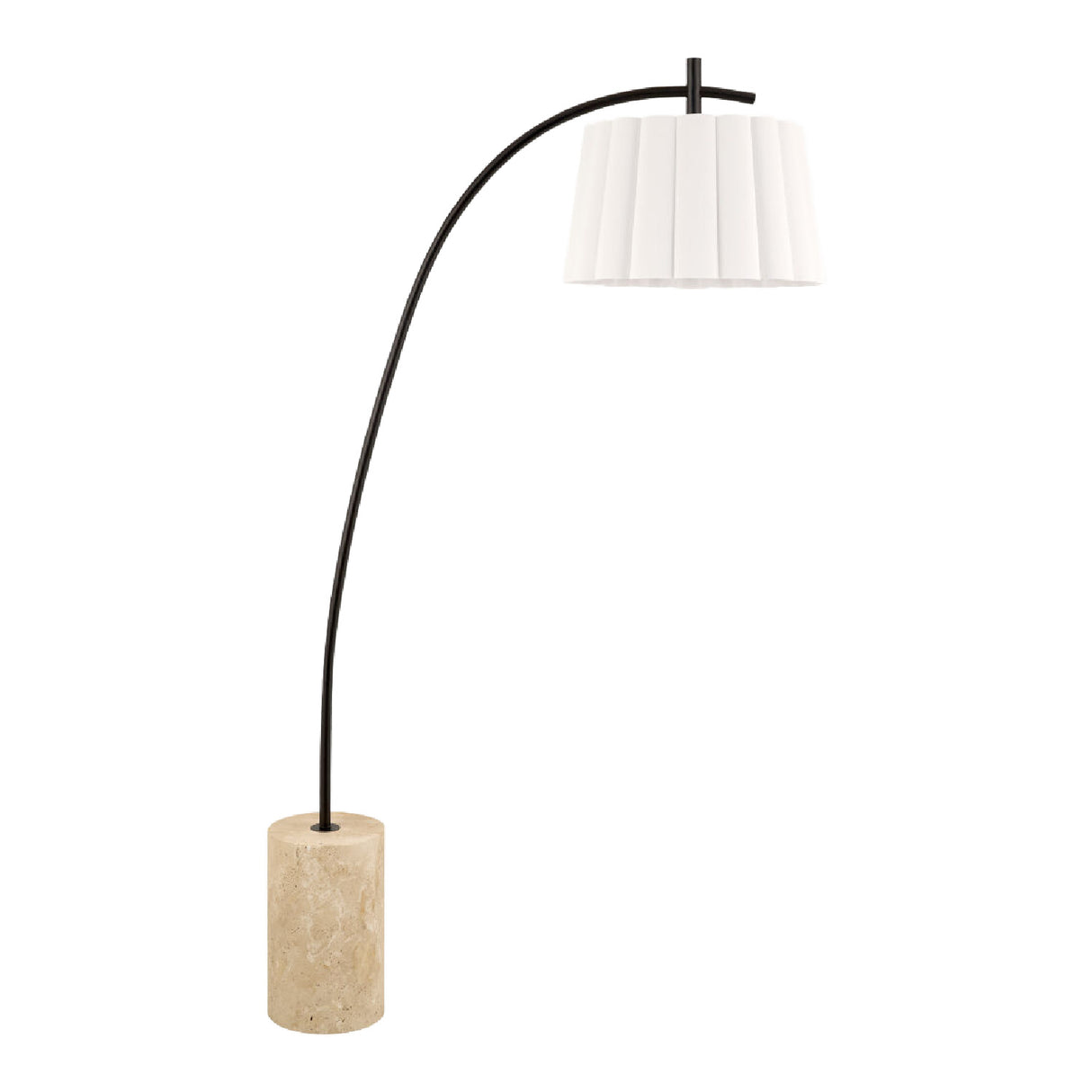Modern European furniture - White Linen Scalloped Floor Lamp - www.oroa.com | Oroa.com