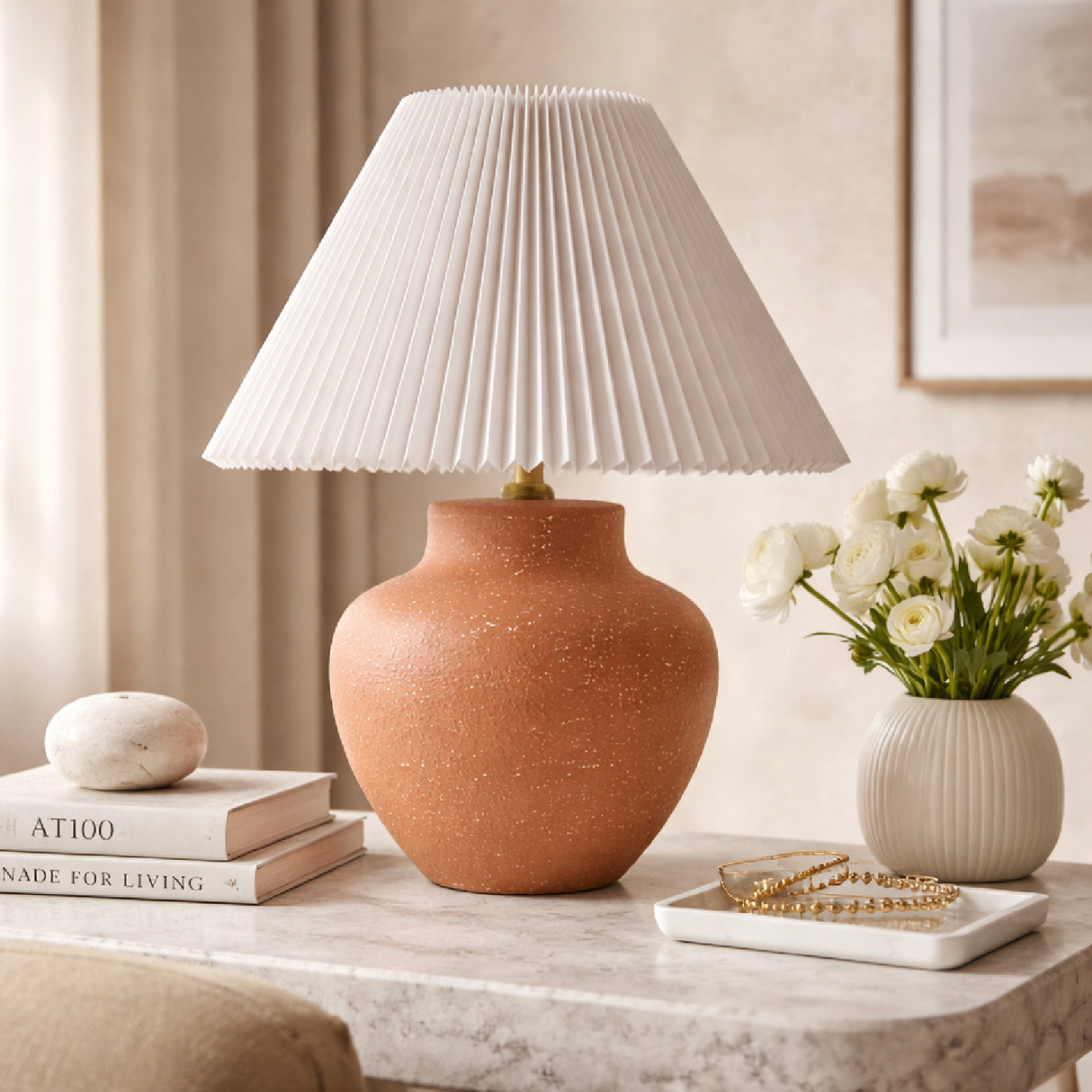 Modern European furniture - Glazed Red Ceramic Table Lamp - www.oroa.com | Oroa.com