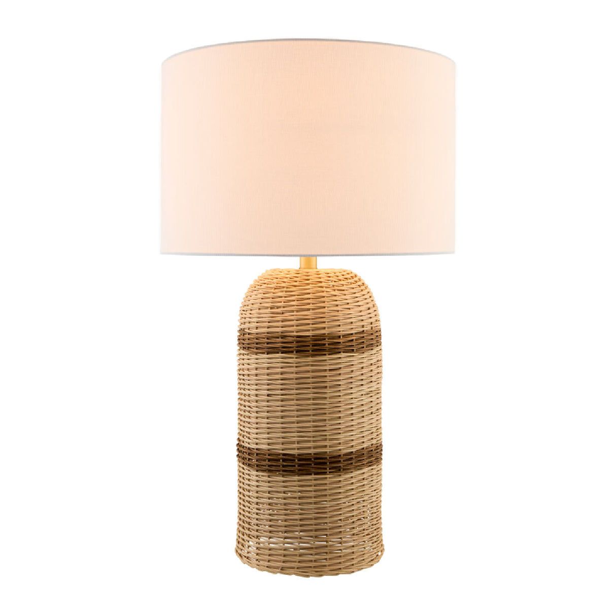 Modern European furniture - Beige Lined Rattan Table Lamp - www.oroa.com | Oroa.com