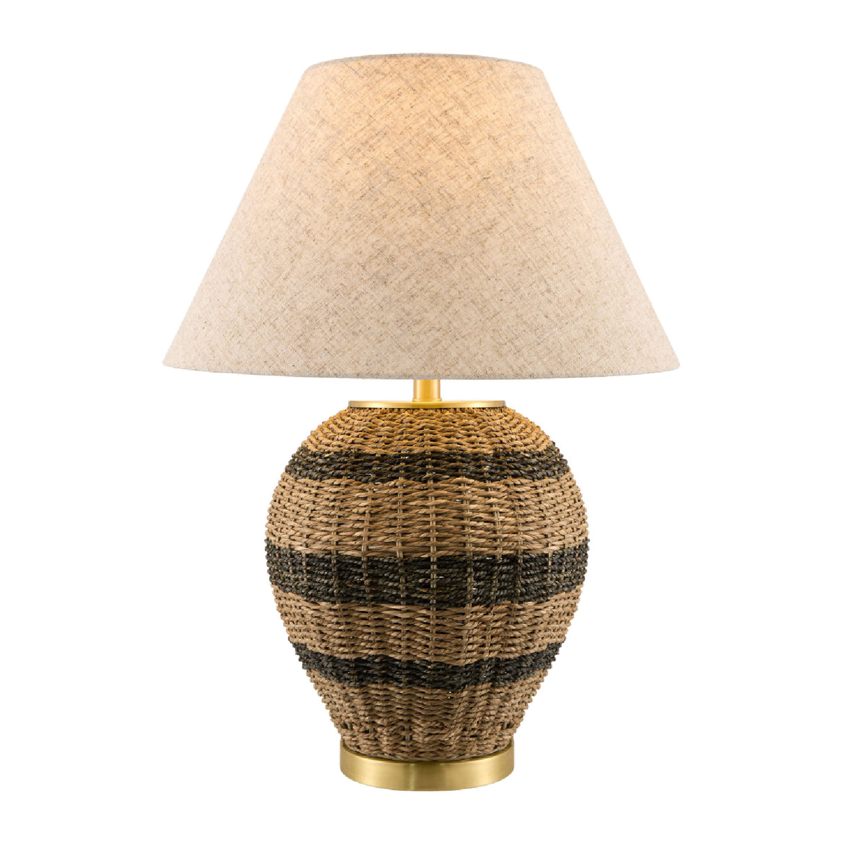 Modern European furniture - Black Lined Rattan Table Lamp - www.oroa.com | Oroa.com