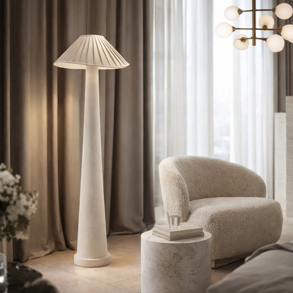 White Minimalist Accent Floor Lamp | Oroa.com
